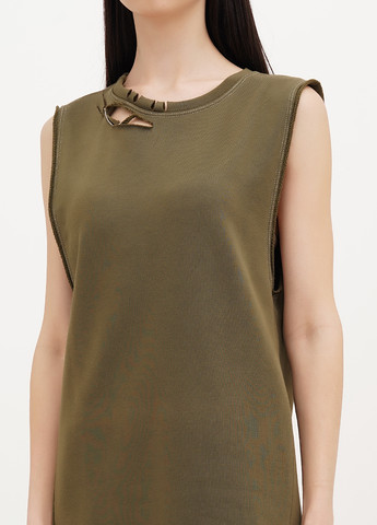 Оливковое (хаки) кэжуал платье платье-майка Vicolo однотонное