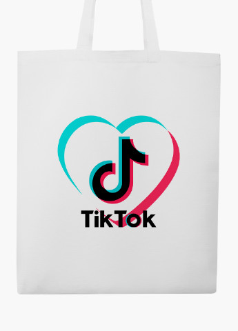 Еко сумка шоппер біла ТікТок (TikTok) (9227-1941-WT-2) екосумка шопер 41*35 см MobiPrint (219111089)