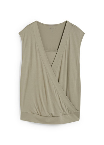 Мятная блуза на запах на запах C&A