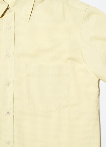 Светло-желтая кэжуал рубашка однотонная Uniqlo