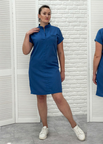 Блакитна кежуал сукня Fashion Girl однотонна