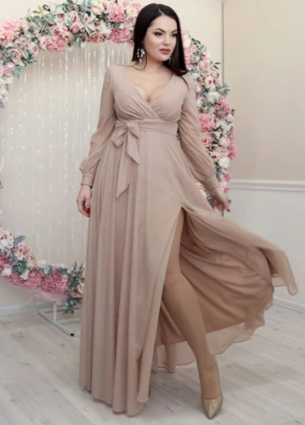 Золотий вечірня плаття FashionYouWant однотонна