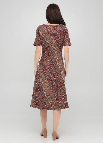 Комбинированное кэжуал платье клеш MaCo exclusive с абстрактным узором