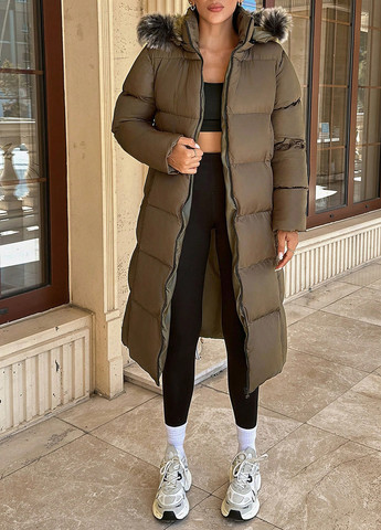 Оливковая (хаки) зимняя куртка куртка-пальто SHEIN