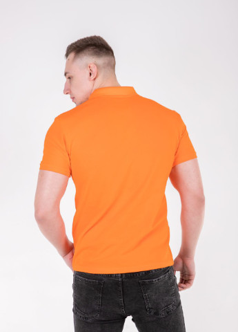 Оранжевая футболка-футболка поло чоловіча для мужчин TvoePolo однотонная