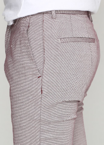 Бордовые кэжуал демисезонные со средней талией брюки Zara