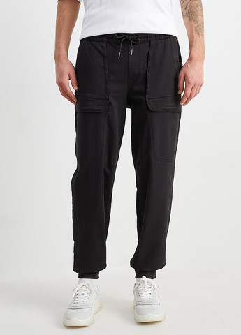 Черные кэжуал демисезонные зауженные, карго брюки C&A