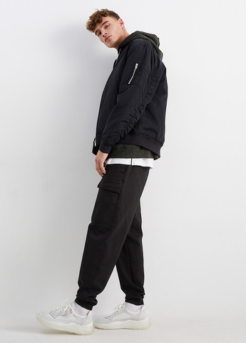 Черные кэжуал демисезонные зауженные, карго брюки C&A