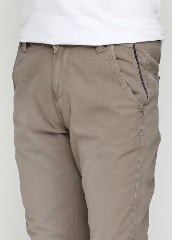 Темно-бежевые кэжуал демисезонные со средней талией брюки Garcia