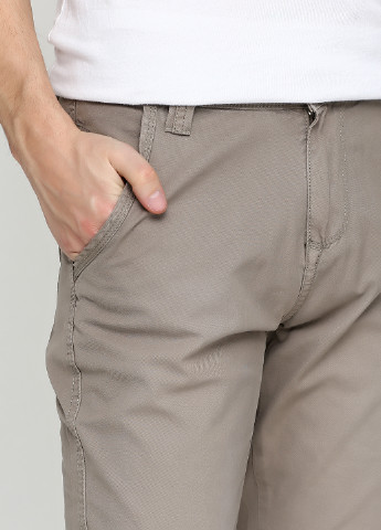 Темно-бежевые кэжуал демисезонные со средней талией брюки Garcia