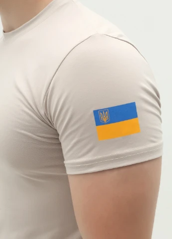 Бежева футболка "прапор на рукаві" Hope