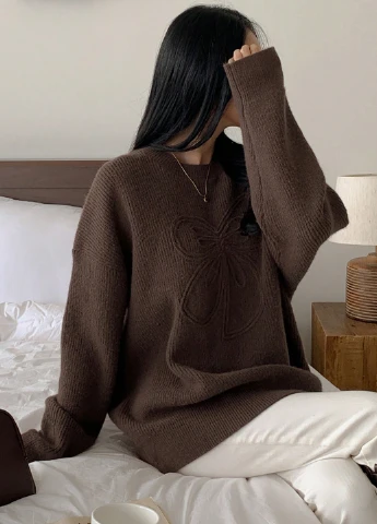 Коричневий зимовий светр SHEIN