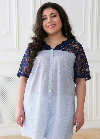 Комбінована сорочка ОСКАР блакитна Tatiana (223529126)