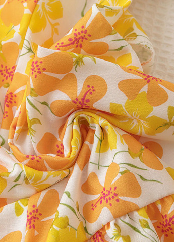 Комбинезон SHEIN комбинезон-шорты цветочный комбинированный кэжуал полиэстер