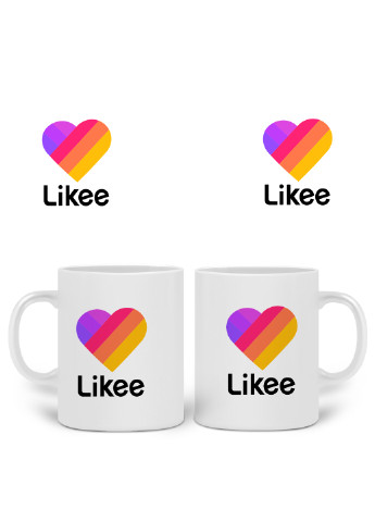 Кружка Лайк (Likee) 330 мл горнятко керамічне (20259-1041) MobiPrint (219774604)