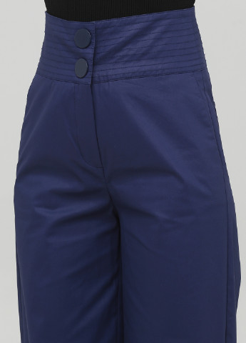 Темно-синие кэжуал демисезонные палаццо брюки Mango