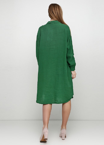 Зеленое кэжуал платье Micok однотонное