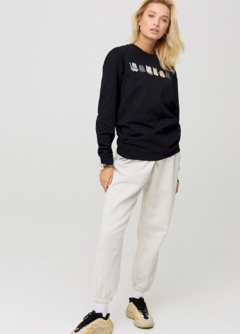Чорний свитшот женский oversize /no flis/ YAPPI (254658792)