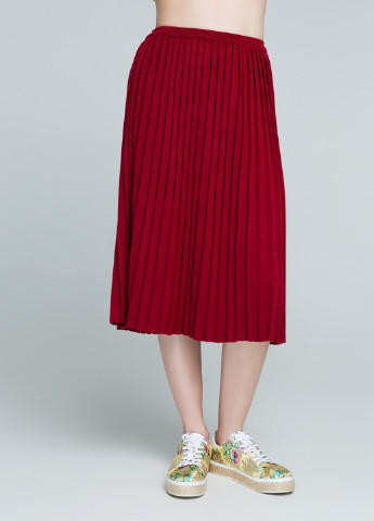 Бордовая кэжуал однотонная юбка Sewel плиссе