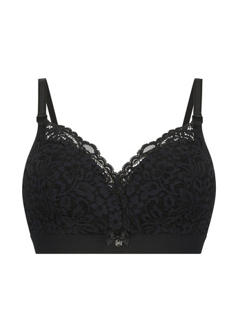 Чёрный бюстгальтер для беременных и кормящих мам Hunkemoller без косточек полиамид, кружево
