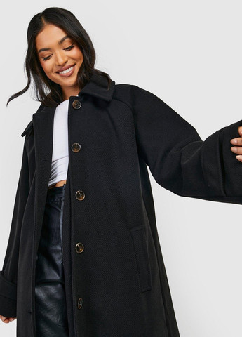 Чорне демісезонне Пальто однобортне Boohoo