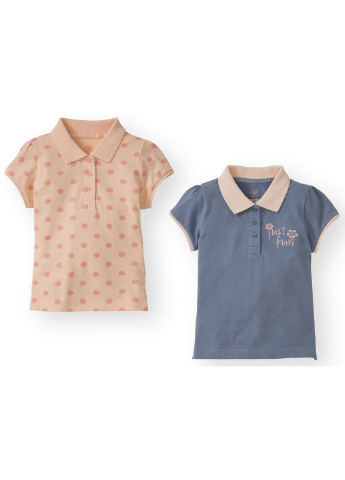 Цветная детская футболка-поло (2 шт.) для девочки Lupilu в горошек