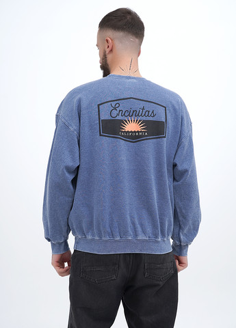 Светло-синий свитшот Yesterdays меланж без декора (307174811)