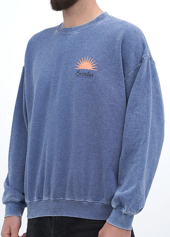 Светло-синий свитшот Yesterdays меланж без декора (307174811)