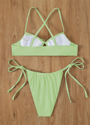 Салатовий літній купальник (ліф, трусики) роздільний SHEIN