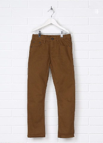 Горчичные демисезонные со средней талией джинсы H&M