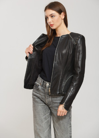 Чорна демісезонна куртка чорний Sacha Pacha