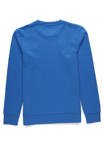 Індиго світшот Jack & Jones однотонний нашивки (316506140)