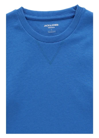 Індиго світшот Jack & Jones однотонний нашивки (316506140)