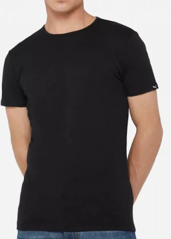 Чорна футболка basic men's crew neck t-shirt 2p 90730701 xl 2 шт black (8718824591902) Puma