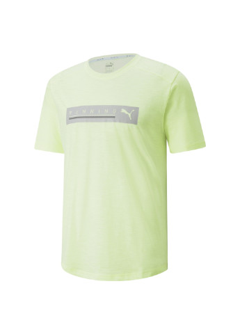 Желтая футболка logo short sleeve men's running tee Puma
