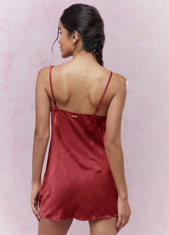 Терракотовое коктейльное, кэжуал платье платье-комбинация SHEIN однотонное