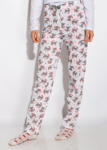 Белая всесезон пижама (лонгслив, брюки) лонгслив + брюки Time of Style