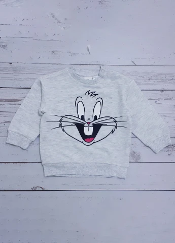 H&M світшот анімалістичні білий кежуал бавовна