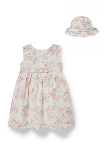 Білий літній комплект (сукня, панама) C&A