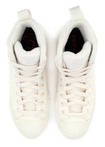 Осенние ботинки Converse с белой подошвой из искусственной кожи, тканевые