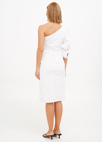 Білий кежуал сукня на одне плече Sassofono Club однотонна