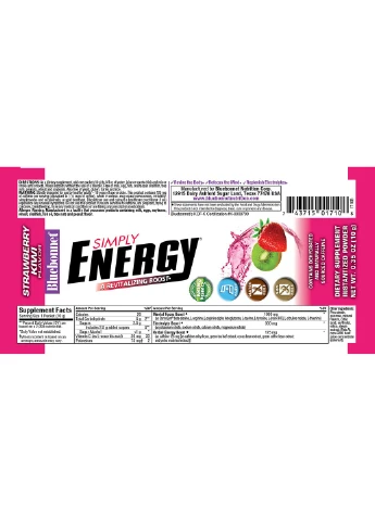 Энергетический напиток в порошке, Вкус Клубники и Киви,, Simply Energy Grape, 15 Bluebonnet Nutrition (255408128)