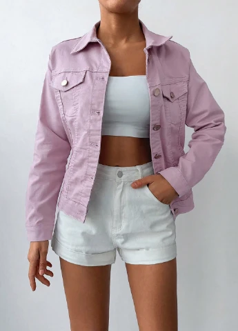 Лиловая демисезонная куртка SHEIN