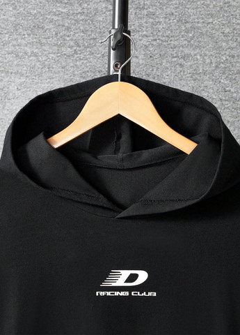 Черный демисезонный костюм (худи, брюки) брючный SHEIN