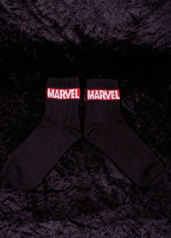 Чёрные носки черные marvell Without рисунки (224054920)