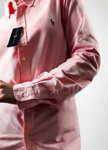 Светло-розовая кэжуал рубашка с логотипом Ralph Lauren