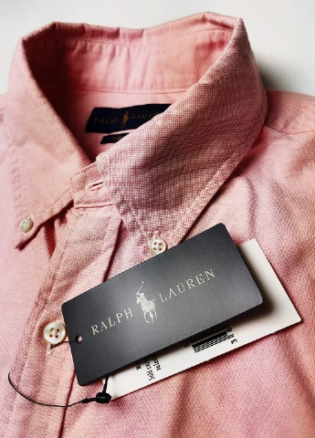 Светло-розовая кэжуал рубашка с логотипом Ralph Lauren