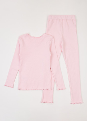 Пудровий демісезонний костюм (лонгслів, легінси) брючний Flamingo