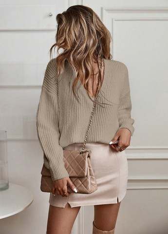 Оливковий демісезонний пуловер пуловер SHEIN