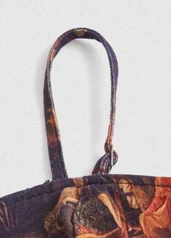 Комбинированное джинсовое платье силуэтная SHEIN с рисунком